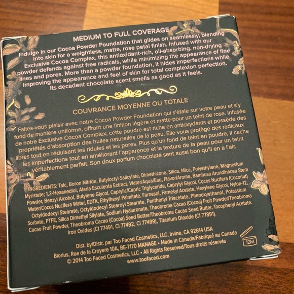 Too Faced Cocoa Powder Foundation NEW med - Picture 3 of 3